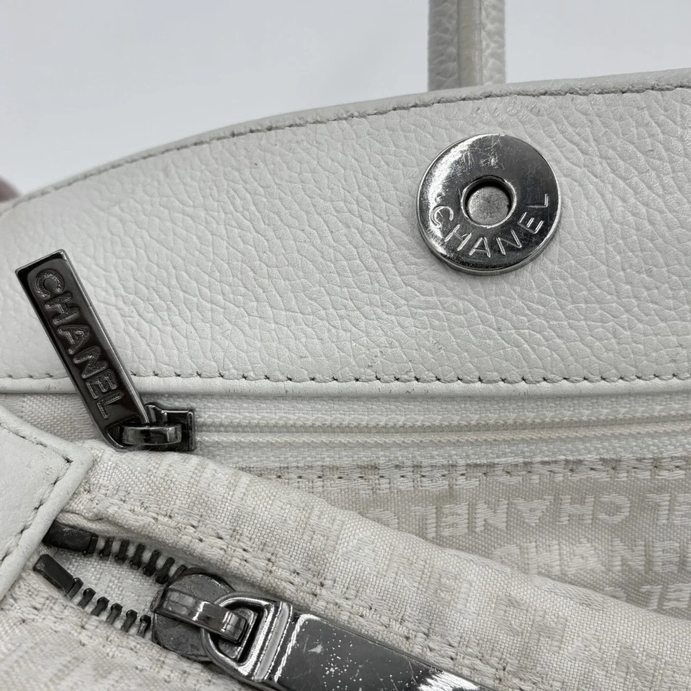 Chanel Vintage Executive Tote White Caviar Leather